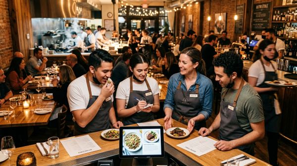 Dynamic strategies for rapidly onboarding restaurant staff with new menu offerings in a high-energy setting